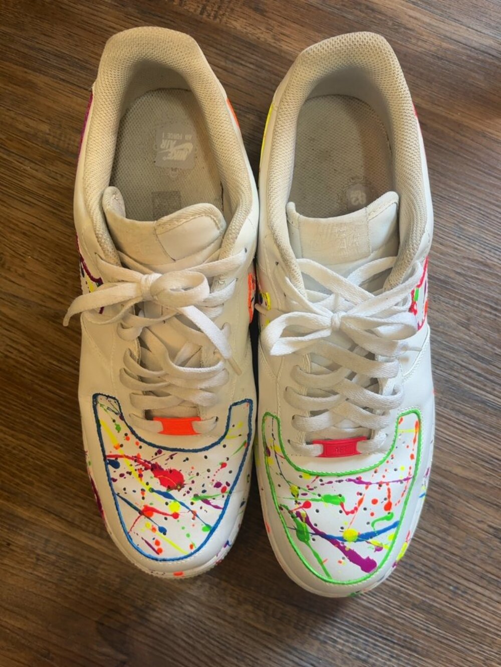 Nike Air Force 1 ’07 Low Triple White Custom Paint Splatter